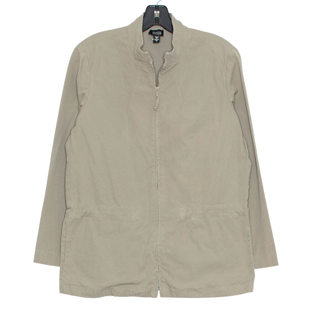 Eileen Fisher Jacket Minimalist Versatile Neutral Capsule Full Zip Small Flaw
